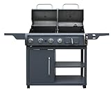 tepro Kohle-Gas-Kombigrill Buffalo, 3 Edelstahl-Brenner je ca. 2,9 kW